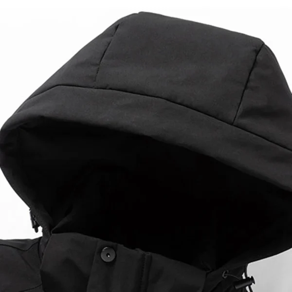TRAF 2024 New Fashion Trend Comfortable Plus Fleece Hooded Lapel Jacket For Men Slim Warm Winter Fashion Simple Coat Casual Men - Image 3