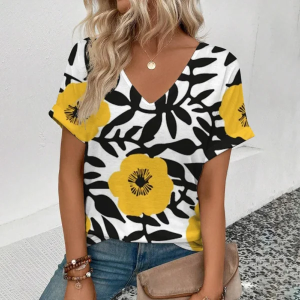 Summer Funny Fruit 3D Print T-shirt Women Streetwear Casual T Shirts Y2k Tops Woman Harajuku V-Neck Tees Oversized Clothing - Image 5