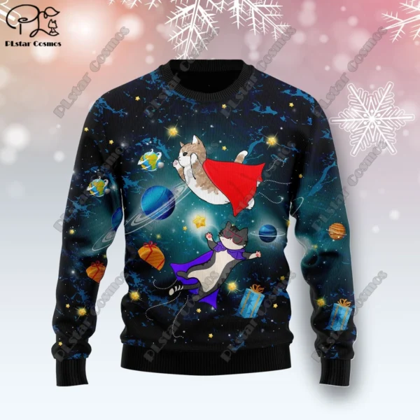 New 3D Printed Animal Custom Series Cute Christmas Pattern Ugly Sweater Street Casual Winter Sweatshirt S-12 - Image 2