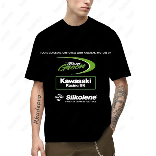 2024 Summer All-match Kawasakis Motorcycle Short-sleeved T Shirt For Men And Women Racing Fans T-shirt Cycling Half-sleeved - Image 2