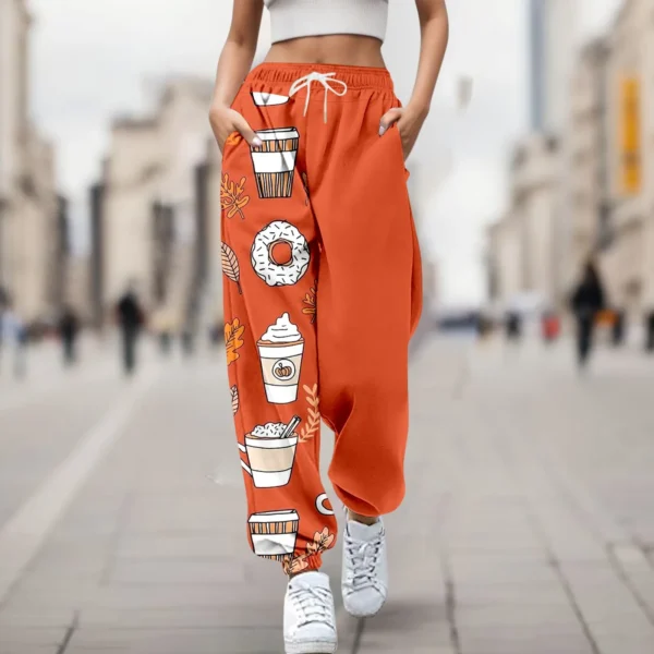 Women Jogger Pants Loose Long Pants Fashion Halloween Cat Printed Trousers Summer Autumn Baggy Fit Sweatpants Спортивные штаны - Image 3