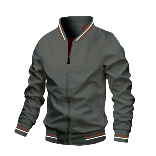 2024 New Autumn and Winter Men's Stand Collar Casual Zipper Jacket Outdoor Sports Coat Windbreaker Jacket for Men Waterproof - Image 6