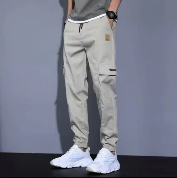 Men Pants Soft Fabric Multi Pockets Elastic Waist Spring Summer Cargo Pants Wear-resistant Jogger Trousers Simple Clothes - Image 5