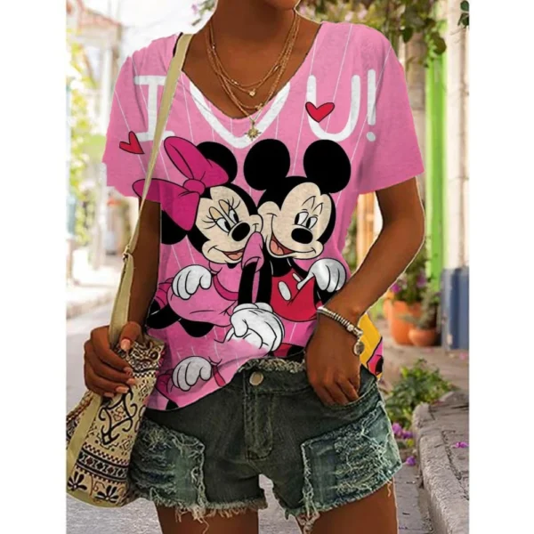 Fashion Women's T-shirt Mickey Mouse Print Female Short Sleeve Clothes Harajuku Tee Ladies T Shirt Oversized Top Tshirts Women - Image 2