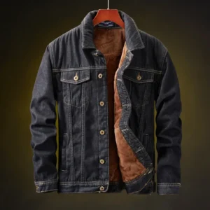 Winter Men Thick Jackets and Coats Warm Fleece Denim Jacket Fashion Mens Black vintage Men Coat Plus Large Size M-5XL