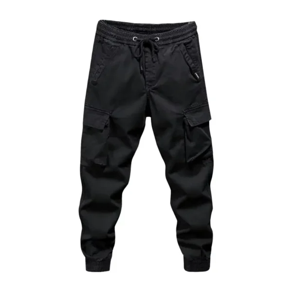 Elastic Waistband Pants Streetwear Pants Men's Drawstring Cargo Pants with Elastic Waist Multi Pockets Ankle-banded for Daily - Image 3