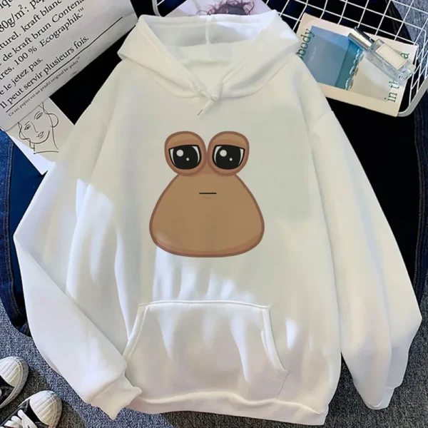 Pou Hoodies Women Cartoon Hoodie Sweat Y2k Graphic Y2k Aesthetic Hooded Shirt Sweater Female Long Sleeve Top Hood - Image 2