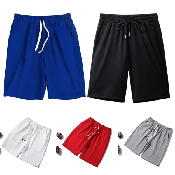 2023 Men's Stretch Quick Dry Beach Shorts With Pockets And Mesh Lining Straight Man Pants Hot Pants Casual Running Sport Shorts - Image 3