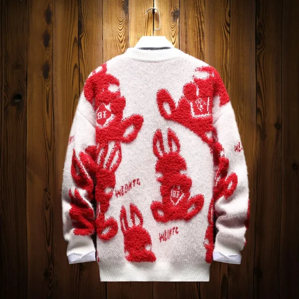 Mens Women Winter Christmas Sweater Mens Casual Loose Jacquard O-Neck Knitted Pullover Jumper High Street School Couple Sweater - Image 3