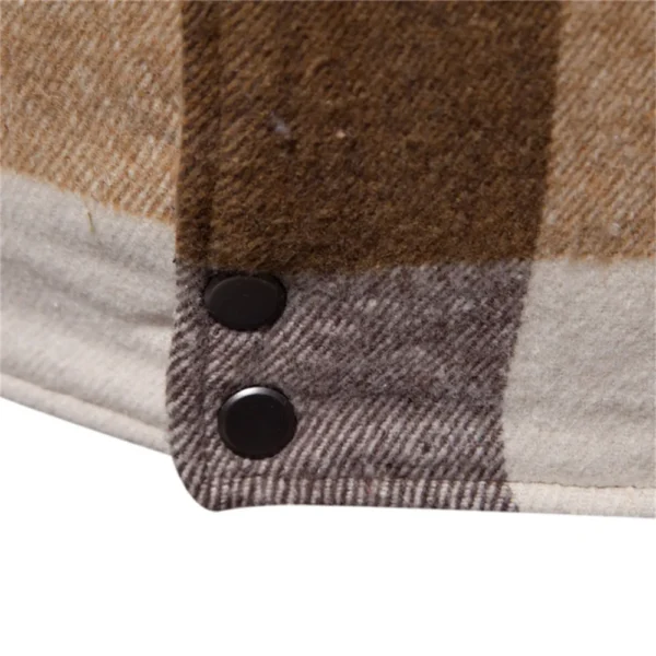 AIOPESON Mens Flannel Plaid Sherpa Fleece Lined Winter Jacket Turn Down Collar Thicken Warm Casual Shirt Jackets Coats Men - Image 6