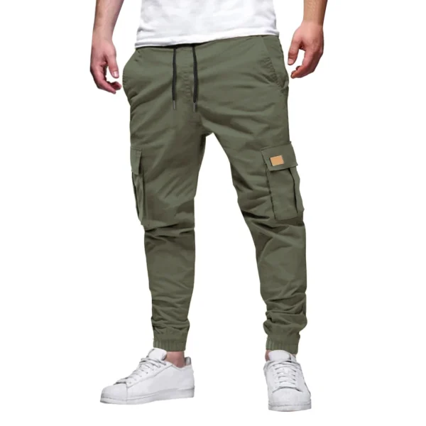 2024 foreign trade new cargo multi-pocket pants men's woven fabric casual pants corset pants men's pants - Image 3