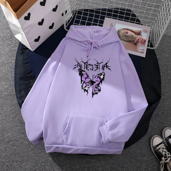 Butterfly Graphic Printed Hooded Plus Size Hoodie Men Women Sweatshirts Couple Y2k Korean Clothing Boy And Girl Casual Sudaderas - Image 5