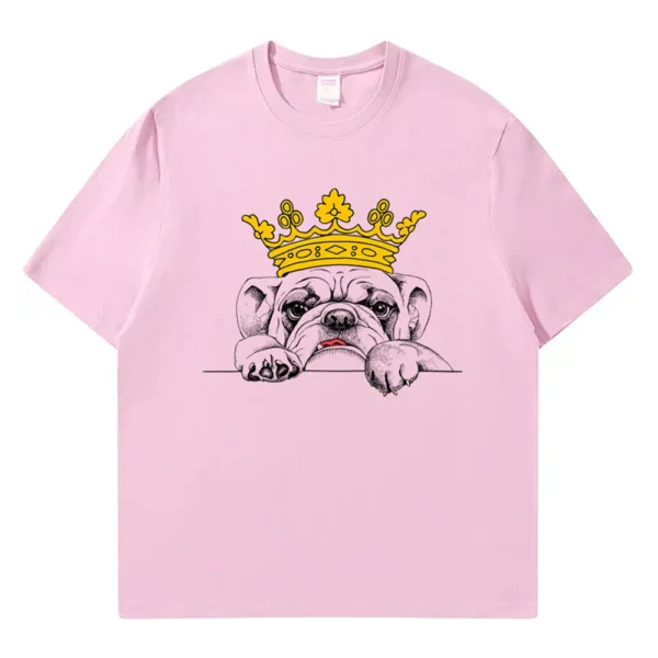 French Bulldog Retro Print Summer Men's 100% Cotton Tops Fashion Streetwear Men's Clothing Oversized O Neck Men's T-Shirt - Image 3