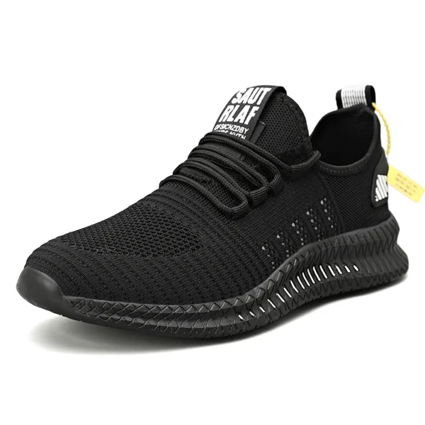 Men's sneakers lace-up flying woven through casual shoes vulcanized lightweight flat comfortable running shoes plus size 48 - Image 2