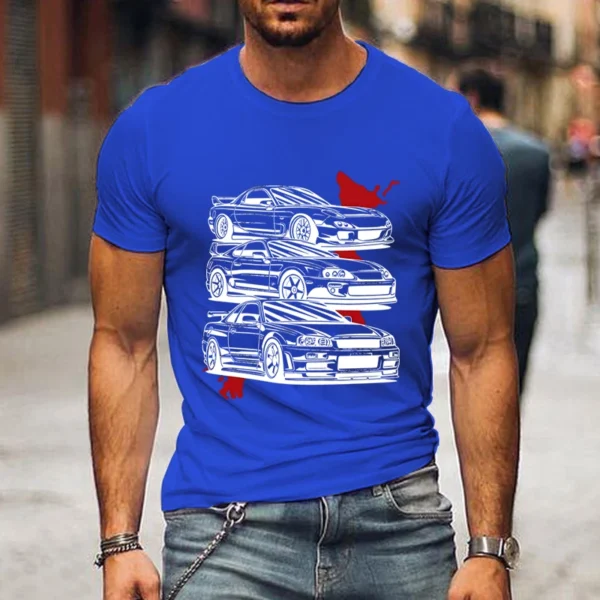 New T-Shirt for Men Car Racing Aesthetic Clothing Summer Tops Short Sleeve Mens T Shirts Oversized T Shirt Men UnisexTees Shirts - Image 2