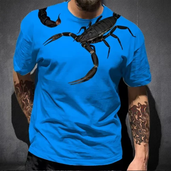 Simple Scorpion Graphics T Shirt Fashion Summer Short Sleeve 3D Printed Streetwear T-shirt Casual O Neck Oversized Mens Tees - Image 5