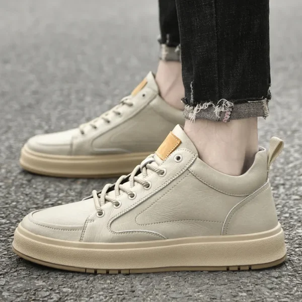 Elevator shoes for man height increase 8cm 2024 luxury brand sneaker genuine leather men's hidden heels casual shoe increasing - Image 4