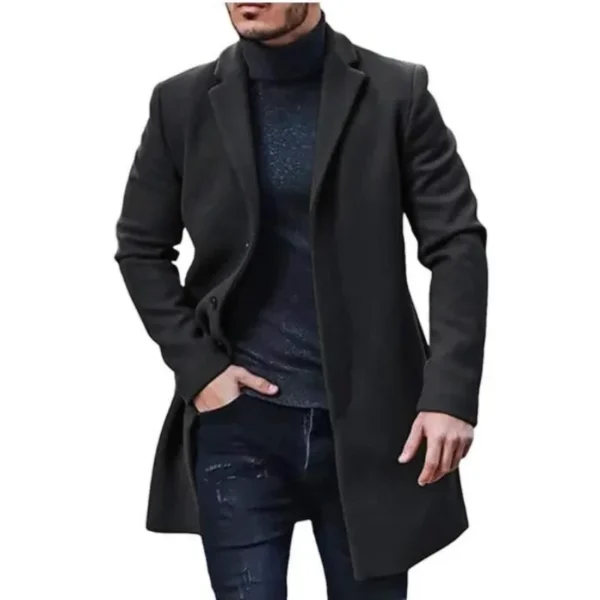 Men's Trench Coat 2024 New Windproof Woolen Coat European Station Trench Coat Multi-color and Multi Size Men's Jacket Clothing - Image 3