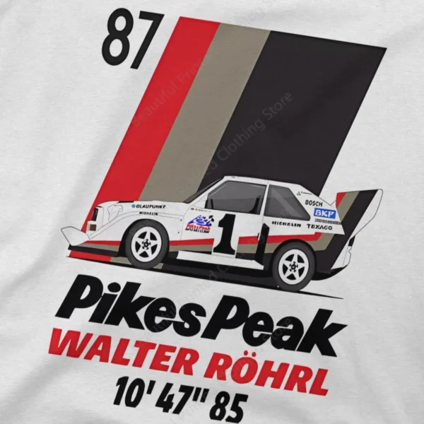 Gran Turismo Racing Game Mens T-Shirt Walter Rohrl Pikes peak 87 Funny Printing T-ShirtsO-Neck Breathable Tee Cotton Fun Tees - Image 5