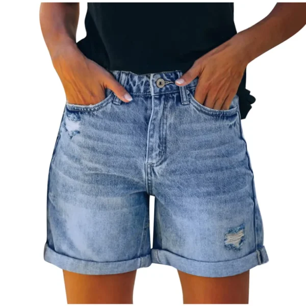 Summer Denim Shorts For Women Ripped Hole Pocket Shorts Y2k Jeans Short-Pants Fashion Clothes Pantalones Cortos Vaquero Mujer - Image 3