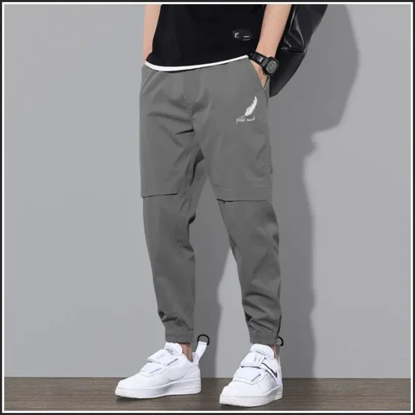 Men Cargo Pants Spring Autumn Casual Loose Elastic Outdoor Sports Trousers Male Slim Fit Casual Solid Jogging Sweatpants - Image 3