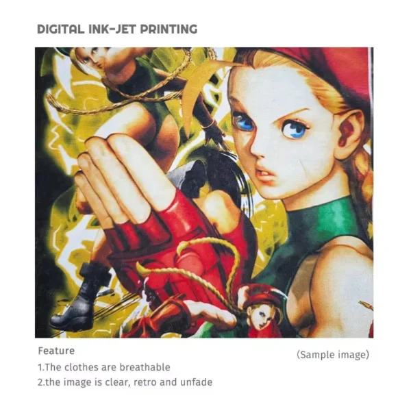Chun Li Street Fighter T Shirt Pc Game RYU Akuma Vintage Washed Top Tees DTG Printing Short Sleeve Oversized T-shirt 100% Cotton - Image 5