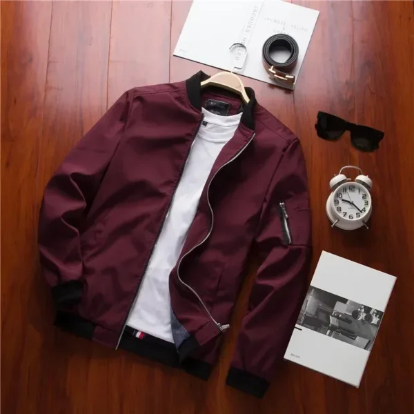 Spring Autumn Men's Bomber Jackets Casual Male Outwear Windbreaker Jacket Mens Zipper Baseball Uniform Coats Clothing - Image 2