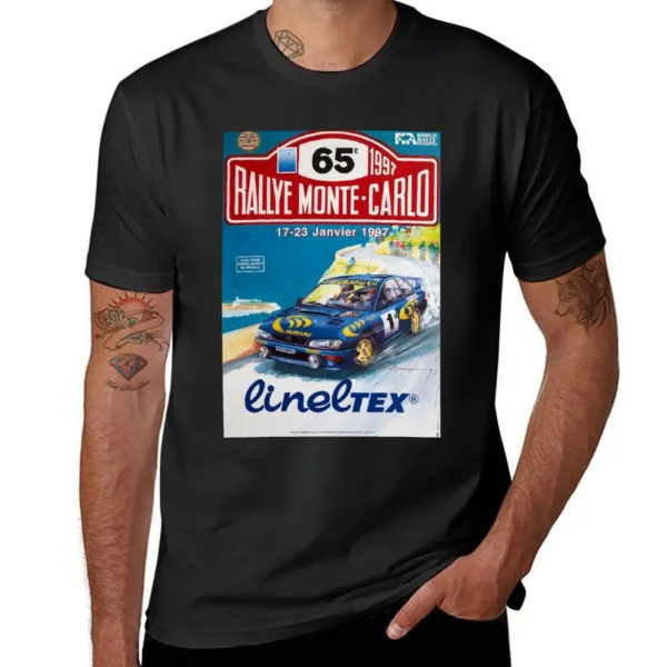 Vintage 1998 Monte Carlo Rally Motor Racing T-Shirt plain new edition mens cotton t shirts