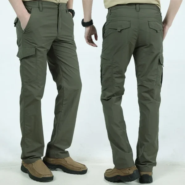 Men's Solid Waterproof Tactical Pants Combat Cargo Pants With Multi Pockets Classic Outdoor Hiking Camouflage Military - Image 3