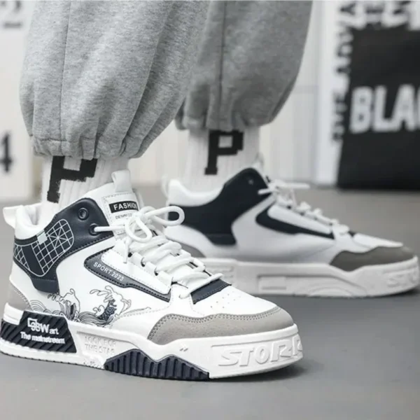 Men's High-Top Sneakers Outdoor Casual Shoes Designer Platform Running Shoes for Men Lace Up Vulcanized Shoes Zapatillas Hombre - Image 5