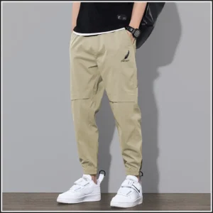 Men Cargo Pants Spring Autumn Casual Loose Elastic Outdoor Sports Trousers Male Slim Fit Casual Solid Jogging Sweatpants