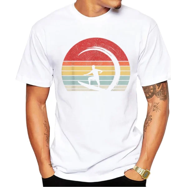TEEHUB Beach Surf Design Men T-Shirt Retro Surfing Printed T Shirts Short Sleeve Vintage Surfer Tshirts Harajuku Tee - Image 4