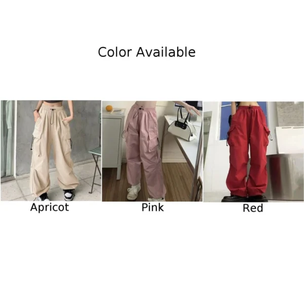 Harajuku Oversized Cargo Parachute Pants Women Streetwear Vintage Y2k Hip Hop Wide Leg Joggers Baggy Sweatpants Techwear - Image 5
