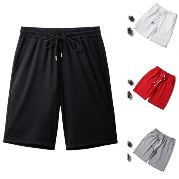 2023 Men's Stretch Quick Dry Beach Shorts With Pockets And Mesh Lining Straight Man Pants Hot Pants Casual Running Sport Shorts - Image 2