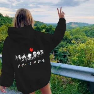 Friends Hoodies Best Stephen King Horror Characters Graphic Sweatshirts Cartoon Fashion Tops Halloween Y2K Women's Clothes