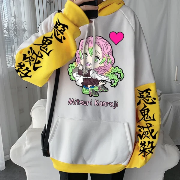 Anime Demon Slayer Hoodies Kimetsu no Yaiba Kawaii Mitsuri Kanroji Cartoon Sweatshirt Harajuku Unisex Winter Plus Size Hoodies - Image 5