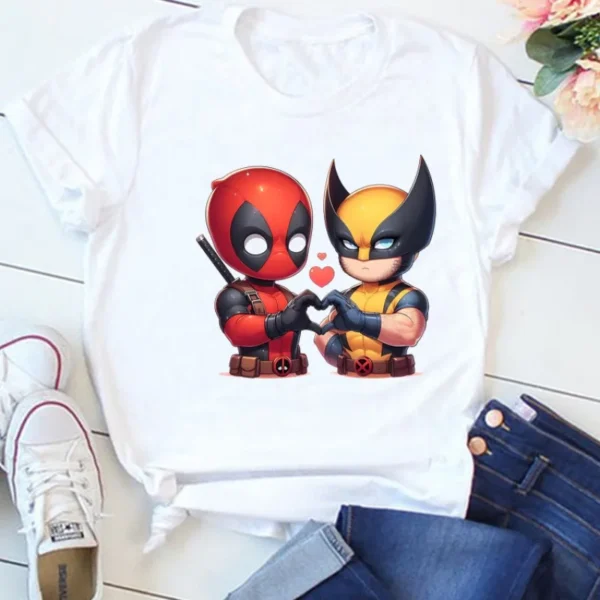 Cartoon Dead-pool Women Funny Graphic Black T Shirt Summer Girl Harajuku 90s Clothes Female Y2K Tops Tee Short Sleeve Clothing - Image 6