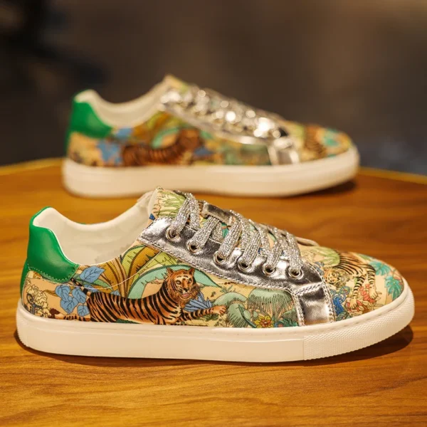 Luxury Fashion Colorful Animal Decoration Lace-up Casual Shoes Comfortable S Shoes for Men - Image 4