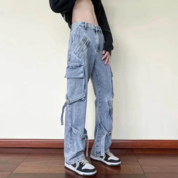 Cargo Pants Men's Jeans Fashion Street Hip Hop Baggy Pants Casual Multi Pocket Y2k High Waisted Trousers Boyfriend Jeans Women - Image 6