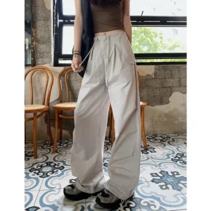 Girl Workwear Pants Overalls Women Autumn High Waist Parachute Pants Casual Wide Leg Pants Quick-Drng American Sweat pants Rush