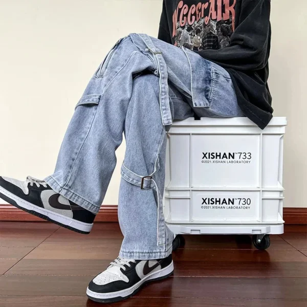 Cargo Pants Men's Jeans Fashion Street Hip Hop Baggy Pants Casual Multi Pocket Y2k High Waisted Trousers Boyfriend Jeans Women - Image 4
