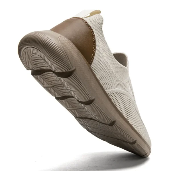 Fashion Khaki Men's Summer Sneakers Breathable Knit Lace-up Lightweight Casual Shoes For Men New Comfortable Urban Man Sneakers - Image 3