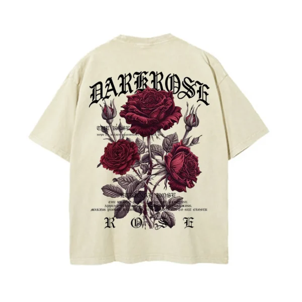 Red Roses Wrapped In Ribbons Printing Clothes Men Cotton Breathable Tee Clothes Oversized Casual Loose T-Shirts Short Sleeve - Image 3