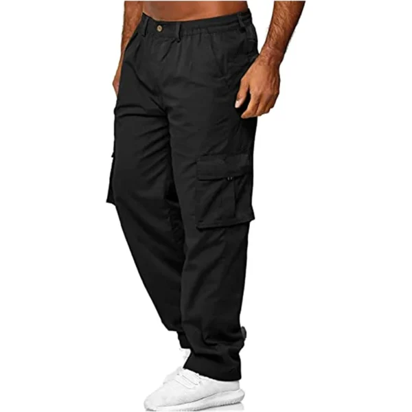 Picklion Men's Multi-Pocket Pants Outdoor Cargo Jogger Pant Work Hiking Tactical Loose Straight Trousers Sweatpants - Image 2