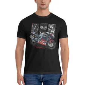 Men's T-Shirts RS 250 Novelty 100% Cotton Tees Short Sleeve Aprilia Racing Italy T Shirt Round Collar Tops Printing