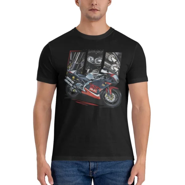 Men's T-Shirts RS 250 Novelty 100% Cotton Tees Short Sleeve Aprilia Racing Italy T Shirt Round Collar Tops Printing